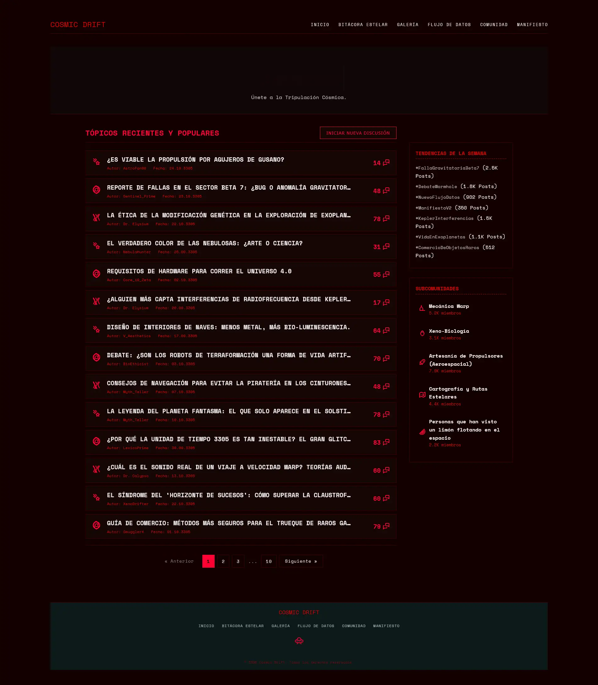 Captura de pantalla: Artículos Newspaper Grid